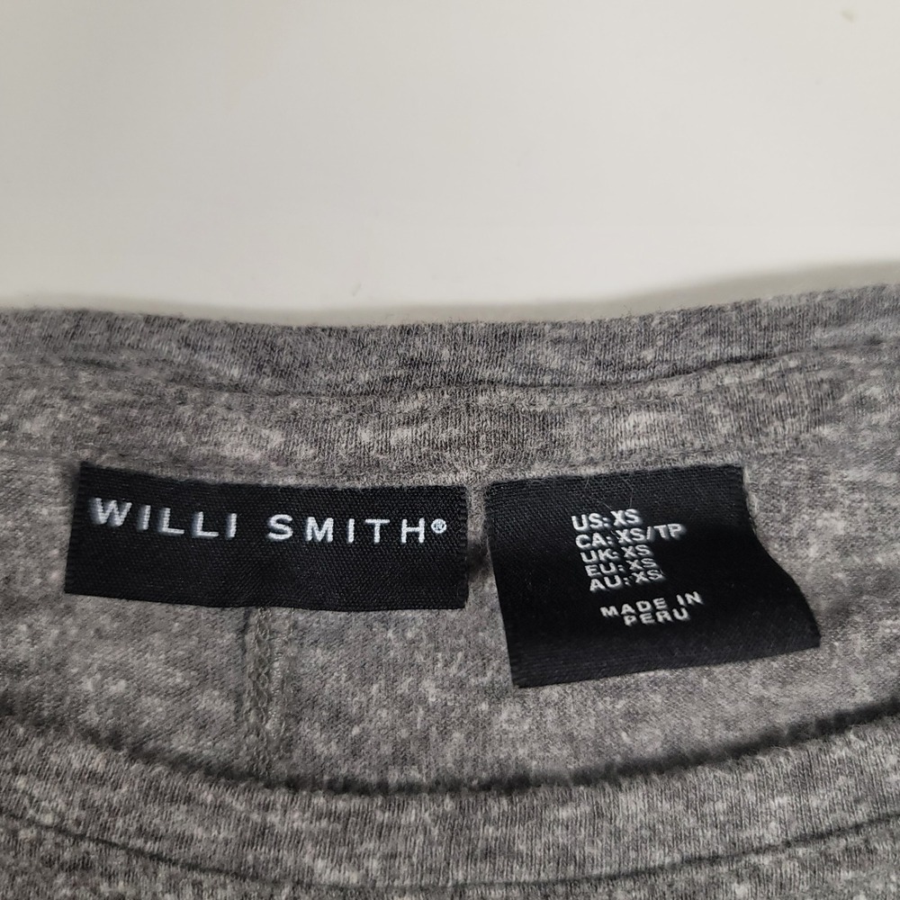 Willi Smith Gray Long Sleeve Top Extra Small XS Boat Neck Dolman Knit - Picture 3 of 3
